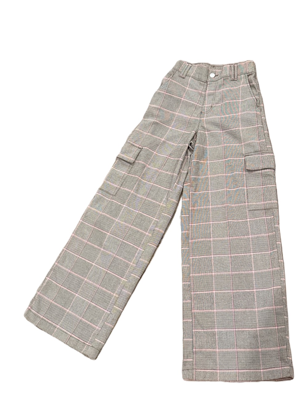 Plaid Trousers with Pink Windowpane